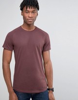Thumbnail for your product : Selected Longline Raglan T-Shirt With Curved Hem
