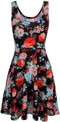 Toms Tom's Ware Womens Casual Fit and Flare Floral Sleeveless Dress TWCWD054-US XL