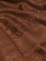 Thumbnail for your product : Valentino Garavani V-logo Silk-blend Scarf - Light Brown