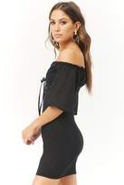 Thumbnail for your product : Forever 21 Lace-Up Off-the-Shoulder Mini Dress