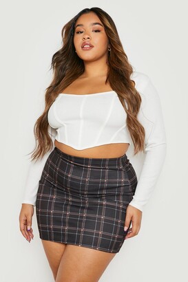 boohoo Plus Check Woven Mini Skirt - ShopStyle