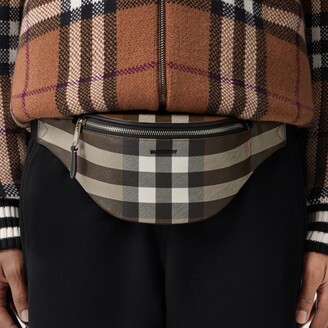 Burberry Exaggerated Check and Leather Mini Bum Bag