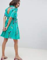 Thumbnail for your product : ASOS Maternity DESIGN Maternity Tea mini dress With Ruffle Detail In Floral Print