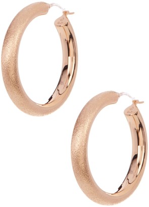Candela 30mm 18K Rose Gold Plated Sterling Silver Sparkle Hoop Earrings with 14K Gold Findings
