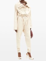 Thumbnail for your product : Dodo Bar Or Piki Tapered-leg Leather Jumpsuit - Cream