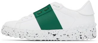 Valentino Garavani White & Green Open For A Change Sneakers