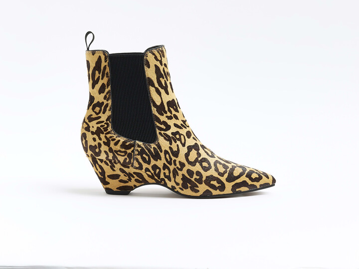 Leopard Print Brown Boots River Island River Island Womens Brown