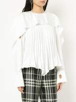 Thumbnail for your product : Self-Portrait pleated ruffle trim blouse