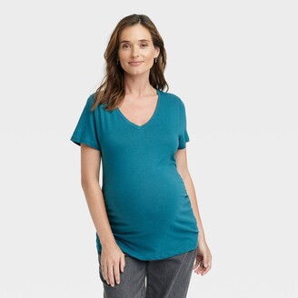 Short Sleeve V-Neck with Side Zip Nursing Maternity T-Shirt - Isabel  Maternity by Ingrid & Isabel™ Black S