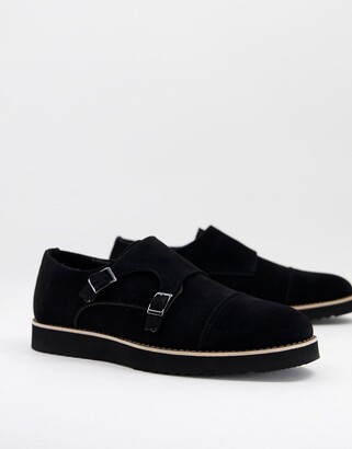 Truffle Collection casual monk strap shoes in black