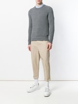 Thumbnail for your product : AMI Paris Crew Neck Elbow Patches Fisherman's Rib Sweater