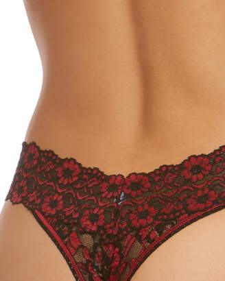 Hanky Panky Floral Cross-Dyed Original-Rise Lace Thong, One Size