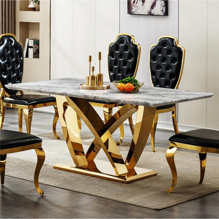 Streamdale Furniture Marble Dining Table for 6 70\