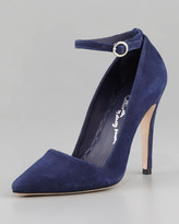 Thumbnail for your product : Alice + Olivia Diana Serrated Suede Pump, Sapphire