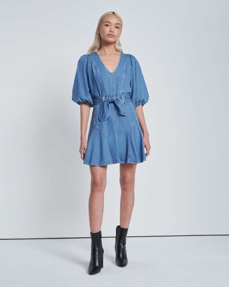 7 For All Mankind Puff Sleeve Dress In Tulip