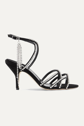 Magda Butrym Berlin Crystal-embellished Velvet Sandals - Black