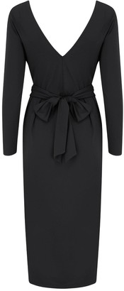 Pour Moi? Lara Slinky Jersey Wrap Front Long Sleeve Dress Black
