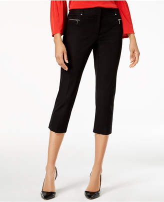 Alfani Bi-Stretch Zip-Detail Capri Pants, Created for Macy's