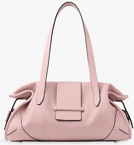 Jimmy Choo Womens Rose/Shiny Gold Bar Holdall Medium Leather Shoulder Bag 1 Size