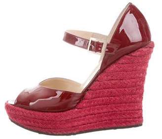 Jimmy Choo Patent Leather Espadrille Wedges