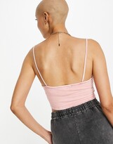 Thumbnail for your product : Chelsea Peers lounge crop cami top in pink acid wash