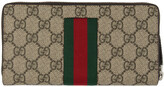 Thumbnail for your product : Gucci Beige Web GG Supreme Zip-Around Wallet