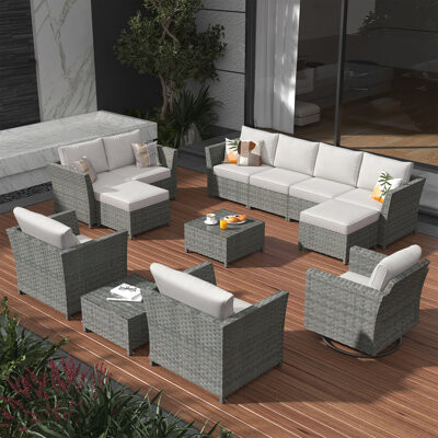 Red Barrel Studio Kirill 9 - Person Outdoor Seating Group with Cushions