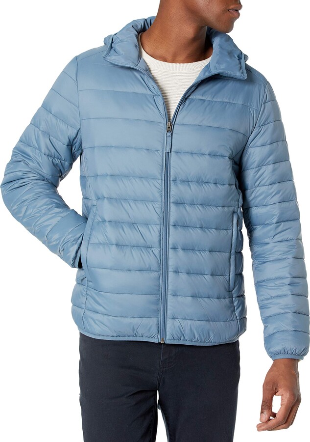 Essentials Lightweight Water-Resistant Packable Hooded Puffer Jacket Abrigo