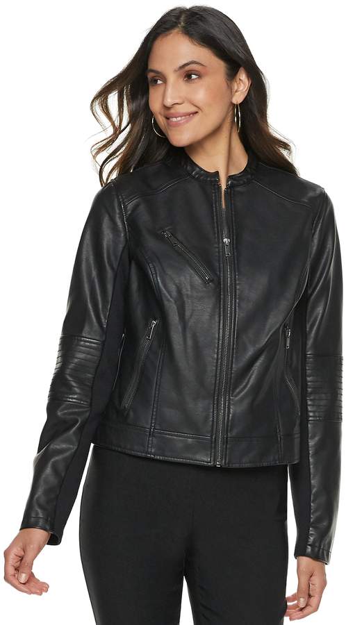 apt 9 leather jacket womens