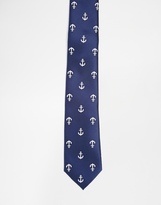 Thumbnail for your product : ASOS Tie With Anchor Print