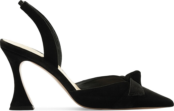 Women's Clarita Bell 85MM Suede Slingback Pumps - Black - Size 6