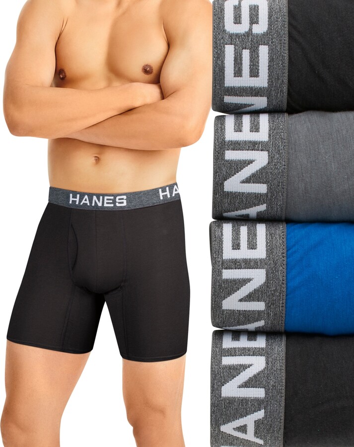 Hanes Men's Comfort Soft Waistband Boxer Briefs 5pk - Black/Gray S