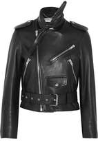 Thumbnail for your product : Balenciaga Scarf Leather Biker Jacket - Black