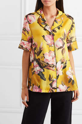 F.R.S For Restless Sleepers Bendis Floral-print Satin-twill Shirt - Yellow