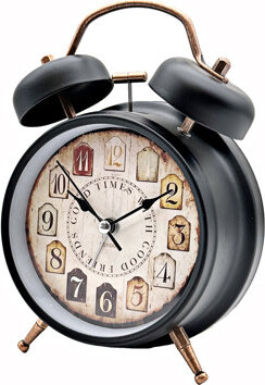 Williston Forge Metal Quartz Movement / Crystal Tabletop Clock Black