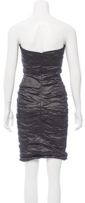 Nicole Miller Ruched Strapless Dress