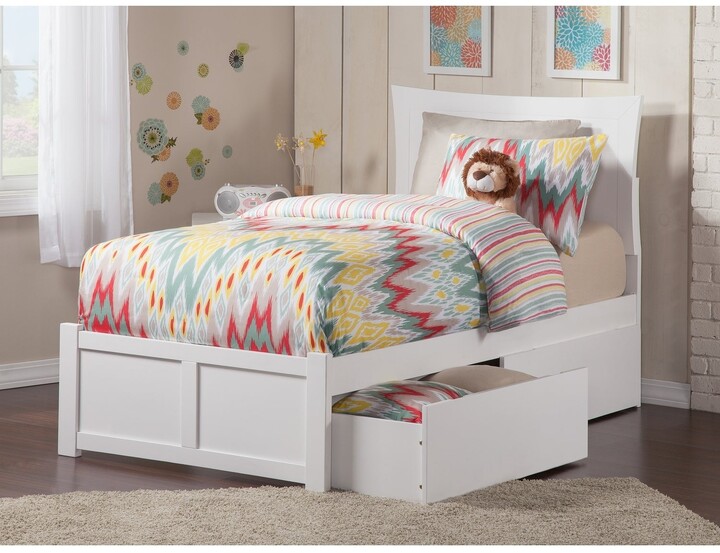 AFI Metro Twin XL Platform Bed with Flat Panel Foot Board and 2 Urban