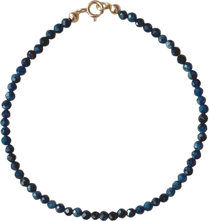 Herself Collections Gold / Blue 14K Solid Gold Blue Sapphire Bracelet
