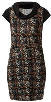 Thumbnail for your product : Yumi Black Contrast Cowl Neck Abstract Print Tunic Dress