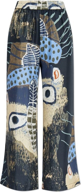 MUNTHE Arum Printed Silk Trousers