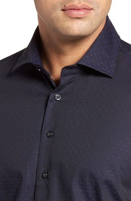 Toscano Men's Pin Dot Jacquard Sport Shirt
