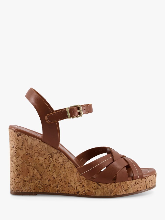 tan leather wedge sandals