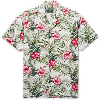 Gitman Brothers Camp-collar Floral-print Cotton-blend Shirt