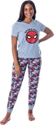 Intimo Marvel Women' Spider-Man Comic Book 2 Piece Jogger Pajama Set (XXXL) Grey