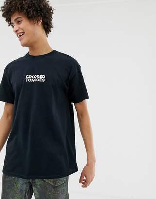 Crooked Tongues oversized t-shirt with all night long cat print