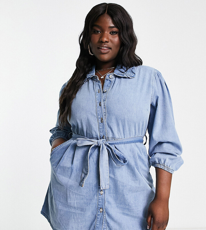 denim plus size dress