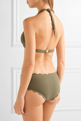 Marysia Swim Spring Scalloped Bikini Briefs - Army green