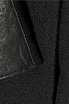 Thumbnail for your product : Vince Leather-paneled wool-blend coat