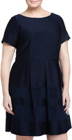 Thumbnail for your product : Taylor Pintucked Fit-and-Flare Dress, Navy, Women's