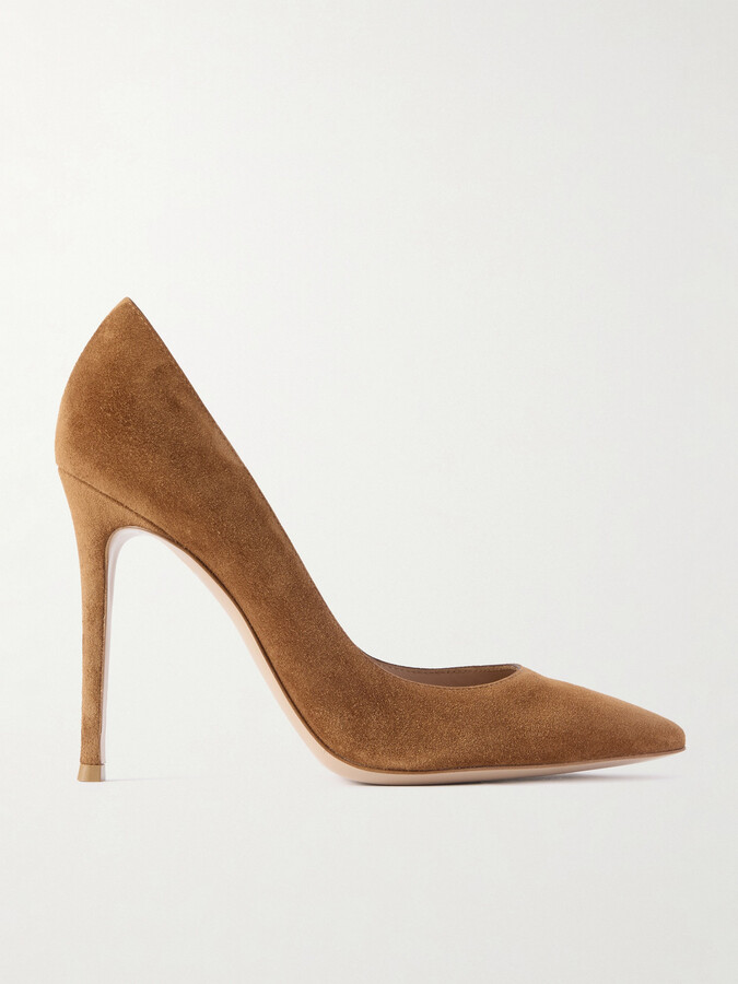 Gianvito Rossi 105 Suede Pumps - Brown